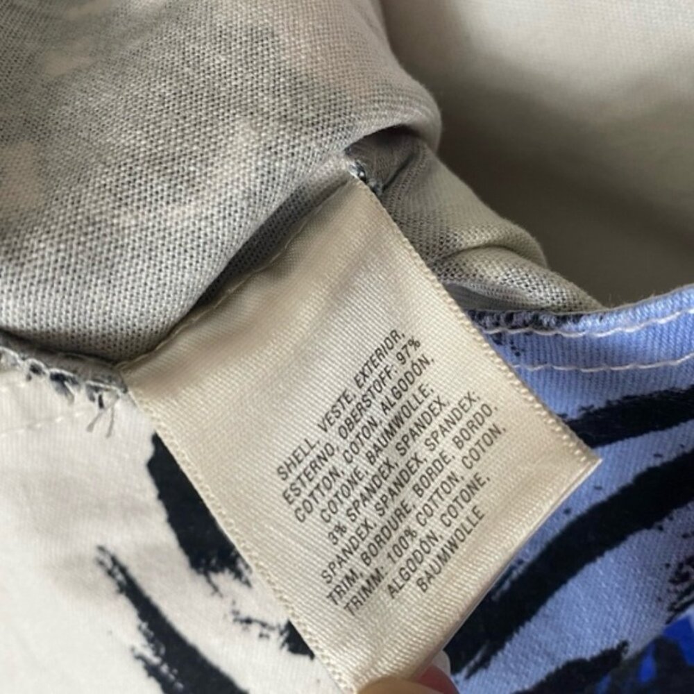 Anthropologie Maeve White Multicolor Watercolor Floral Belt Denim Skirt Size 4 - Picture 12 of 16